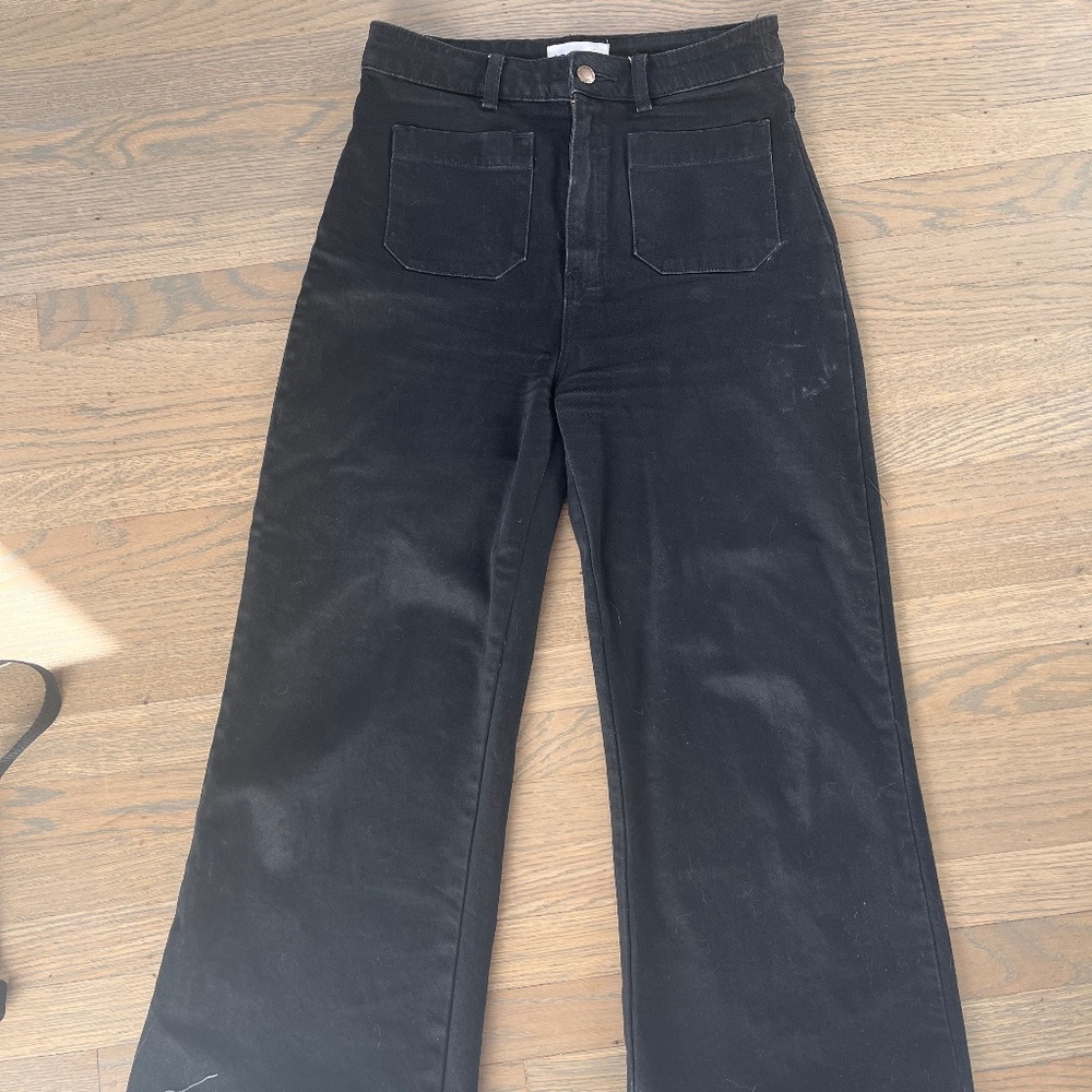 ROLLA’S High waisted wide leg cropped jeans